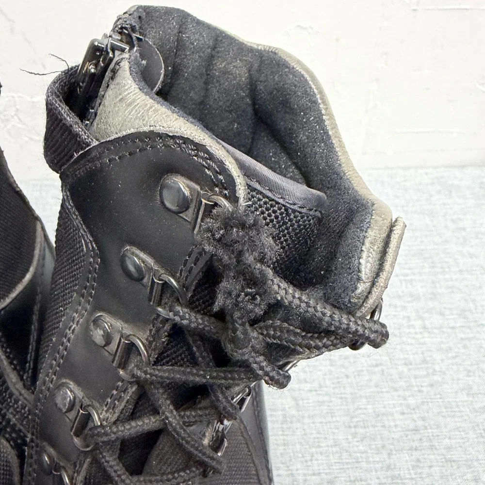 Rothco Tactical Boots Mens 11 Black Side Zip Leather Nylon Combat Workwear V85